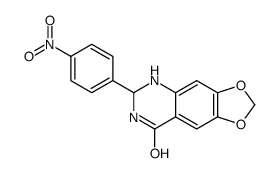 6-(4-nitrophenyl)-6,7-dihydro-5H-[1,3]dioxolo[4,5-g]quinazolin-8-one结构式