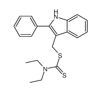 (2-phenyl-1H-indol-3-yl)methyl N,N-diethylcarbamodithioate结构式