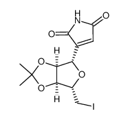 3-(5-iodo-O2,O3-isopropylidene-β-D-5-deoxy-ribofuranosyl)-pyrrole-2,5-dione结构式