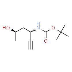 Carbamic acid, [(1R,3S)-1-ethynyl-3-hydroxybutyl]-, 1,1-dimethylethyl ester, Structure