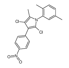 2,4-dichloro-1-(2,5-dimethyl-phenyl)-5-methyl-3-(4-nitro-phenyl)-pyrrole结构式