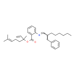 1,5-dimethyl-1-vinyl-4-hexenyl 2-[[2-(phenylmethylene)octylidene]amino]benzoate结构式