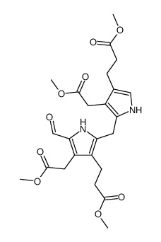 5'-formyl-4,3'-di-(2-methoxycarbonylethyl)-3,4'-bismethoxycarbonylmethyl-2,2'-methylenedipyrrole结构式