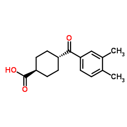 trans-4-(3,4-Dimethylbenzoyl)cyclohexanecarboxylic acid structure