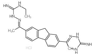 Hydrazinecarboximide, 2,2-(9H-fluorene-2, 7-diyldiethylidyne)bis[N-ethyl-, dihydrochloride Structure