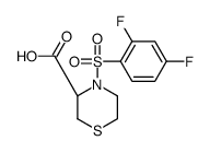 (3R)-4-(2,4-difluorophenyl)sulfonylthiomorpholine-3-carboxylic acid结构式