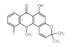 11-fluoro-6-hydroxy-3,3,12-trimethylpyrano[2,3-c]acridin-7-one结构式