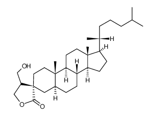 (3R)-4'-hydroxymethyldihydrospiro-[5α-cholestane-3,3'(2'H)-furan]-2'-one Structure