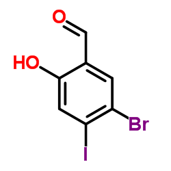 5-Bromo-2-hydroxy-4-iodobenzaldehyde结构式