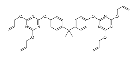 2-[4-[2-[4-[[4,6-bis(prop-2-enoxy)-1,3,5-triazin-2-yl]oxy]phenyl]propan-2-yl]phenoxy]-4,6-bis(prop-2-enoxy)-1,3,5-triazine Structure