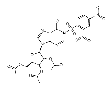 2',3',5'-tri-O-acetyl-1-(2,4-dinitrobenzenesulfonyl)inosine结构式
