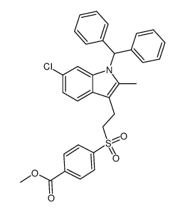 methyl 4-[[2-[6-chloro-(1-diphenylmethyl)-2-methyl-1H-indol-3-yl]ethyl]sulfonyl]benzoate结构式