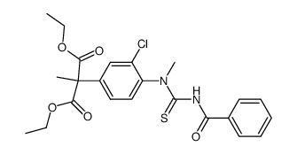 2-[4-(3-Benzoyl-1-methyl-thioureido)-3-chloro-phenyl]-2-methyl-malonic acid diethyl ester Structure