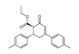 (1R,6S)-2-Oxo-4,6-di-p-tolyl-cyclohex-3-enecarboxylic acid ethyl ester结构式