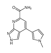 4-(1-methylpyrrol-3-yl)-1H-pyrazolo[3,4-b]pyridine-6-carboxamide结构式