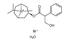 8-Azoniabicyclo[3.2.1]octane, 3-(3-hydroxy-1-oxo-2-phenylpropoxy)-8-methyl-8-(1-methylethyl)-, bromide, hydrate , (3-exo,8-syn)结构式