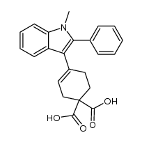 4-(1-methyl-2-phenyl-1H-indol-3-yl)-3-cyclohexene-1,1-dicarboxylic acid Structure