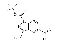 tert-butyl 3-(bromomethyl)-5-nitroindazole-1-carboxylate结构式