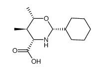 (2R,4S,5R,6S)-2-cyclohexyl-5,6-dimethyl-tetrahydro-2H-1,3-oxazin-4-carboxylic acid结构式