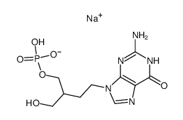 9-[4'-hydroxy-3'-(hydroxymethyl)butyl]guanine monophosphate monosodium salt结构式