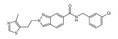 N-(3-Chlorobenzyl)-2-[2-(4-methyl-1,3-thiazol-5-yl)ethyl]-2H-indazole-6-carboxamide结构式