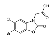 (6-Bromo-5-chloro-2-oxo-benzooxazol-3-yl)-acetic acid Structure