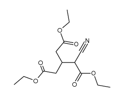 3-ethoxycarbonylmethyl-2-cyano-glutaric acid diethyl ester结构式