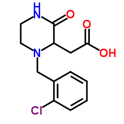 [1-(2-Chlorobenzyl)-3-oxo-2-piperazinyl]acetic acid结构式