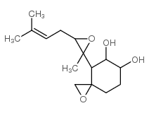 4-[2-methyl-3-(3-methylbut-2-enyl)oxiran-2-yl]-1-oxaspiro[2.5]octane-5,6-diol Structure