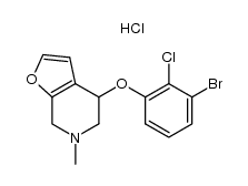 4-(3-Bromo-2-chlorophenyloxy)-6-methyl-4,5,6,7-tetrahydrofuro[2,3-c] pyridine hydrochloride结构式