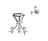 (cyclopentadienyl)tris(dimethylsulfide)iron(II) tetrafluoroborate Structure
