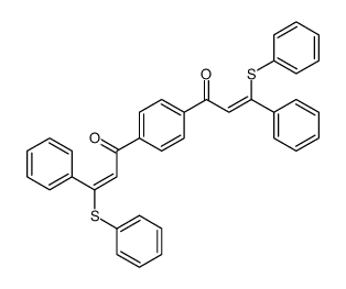 3-phenyl-1-[4-(3-phenyl-3-phenylsulfanylprop-2-enoyl)phenyl]-3-phenylsulfanylprop-2-en-1-one Structure