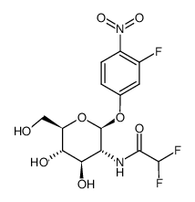 3-fluoro-4-nitrophenyl 2-deoxy-2-difluoroacetamido-β-D-glucopyranoside结构式