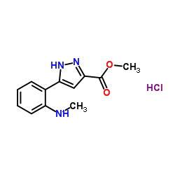 Methyl 5-(2-(aminomethyl)phenyl)-1H-pyrazole-3-carboxylate hydrochloride structure