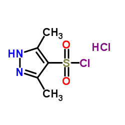 3,5-Dimethyl-1H-pyrazole-4-sulfonyl chloride hydrochloride (1:1)结构式