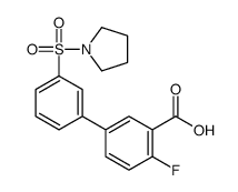 2-fluoro-5-(3-pyrrolidin-1-ylsulfonylphenyl)benzoic acid结构式