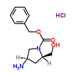 (2R,4R)-4-氨基-2-(羟甲基)吡咯烷-1-羧酸苄酯盐酸盐结构式