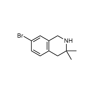 7-溴-3,3-二甲基-1,2,3,4-四氢异喹啉结构式
