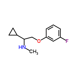 1-cyclopropyl-2-(3-fluorophenoxy)-N-methyl-ethanamine结构式