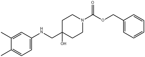 Benzyl 4-{[(3,4-dimethylphenyl)amino]methyl}-4-hydroxypiperidine-1-carboxylate结构式