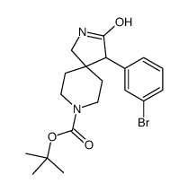 tert-butyl 4-(3-bromophenyl)-3-oxo-2,8-diazaspiro[4.5]decane-8-carboxylate structure