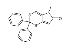 5-Methyl-2,2-diphenyl-1,3-dithiino[5,4-b]pyrrol-6(5H)-on结构式