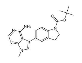 5-(1-tert-Butyloxycarbonyl-2,3-dihydro-1H-indol-5-yl)-7-Methyl-7H-pyrrolo[2,3-d]pyrimidin-4-amine Structure