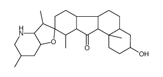 3-hydroxy-3',6',10,11b-tetramethylspiro[1,2,3,4,4a,5,6,6a,6b,7,8,10,10a,11a-tetradecahydrobenzo[a]fluorene-9,2'-3a,4,5,6,7,7a-hexahydro-3H-furo[3,2-b]pyridine]-11-one Structure