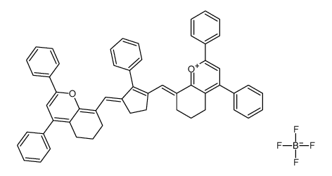 8-[(E)-[3-[(E)-(2,4-diphenyl-6,7-dihydro-5H-chromen-1-ium-8-ylidene)methyl]-2-phenylcyclopent-2-en-1-ylidene]methyl]-2,4-diphenyl-6,7-dihydro-5H-chromene,tetrafluoroborate Structure