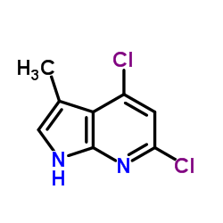4,6-dichloro-3-methyl-1H-pyrrolo[2,3-b]pyridine结构式