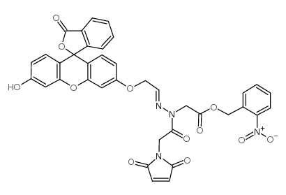 caged fluorescein maleimide* structure