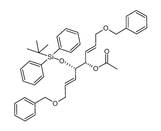 (2E,4S,5S,6E)-1,8-bis(benzyloxy)-5-((tert-butyldiphenylsilyl)oxy)octa-2,6-dien-4-yl acetate结构式