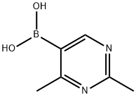 (2,4-二甲基嘧啶-5-基)硼酸结构式