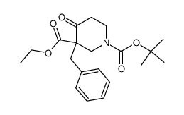 1-tert-butyl 3-ethyl 3-benzyl-4-oxopiperidine-1,3-dicarboxylate结构式